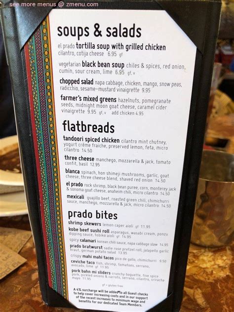 prado san diego menu.